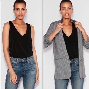 Express Black V-Neck Essential Tank